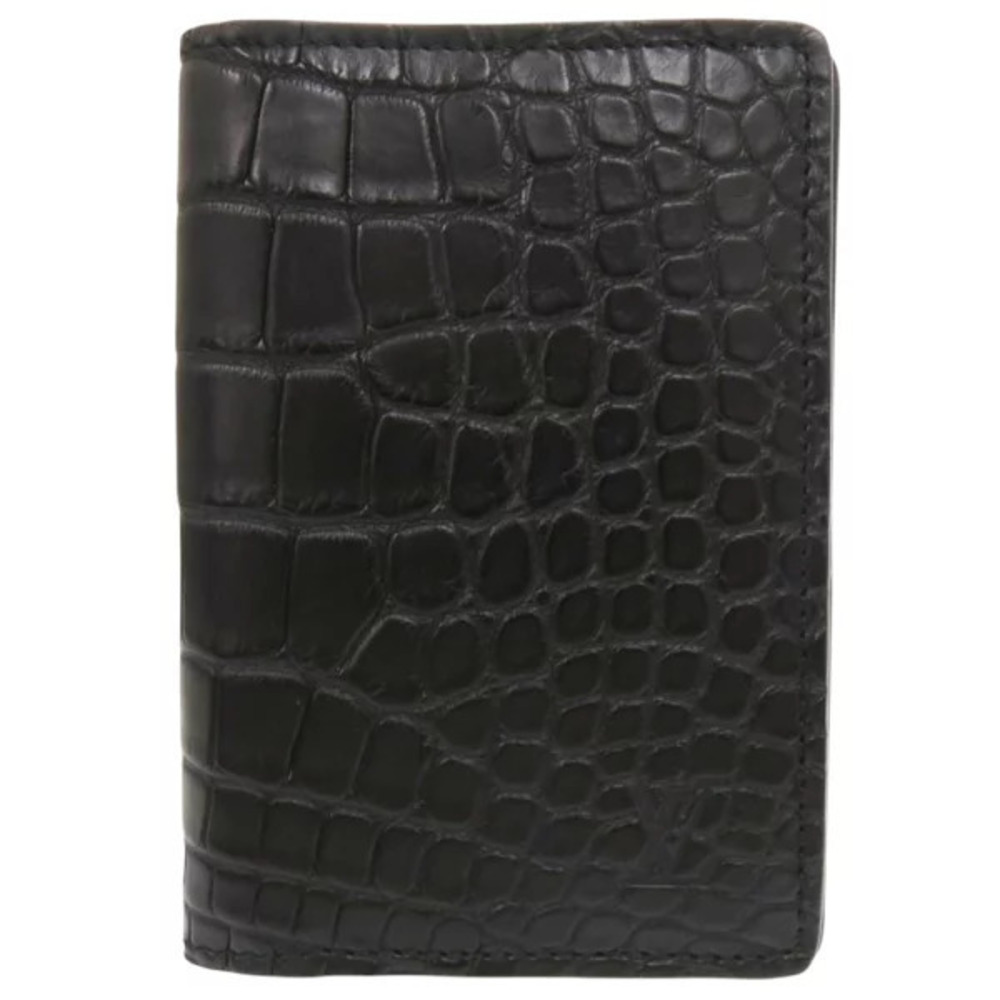 Louis Vuitton Organizer de Poche Alligator Black Card Case Wallet LV